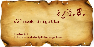 Érsek Brigitta névjegykártya
